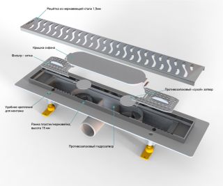 Душевой лоток Paini Harmony CH450HC 45см чёрный матовый